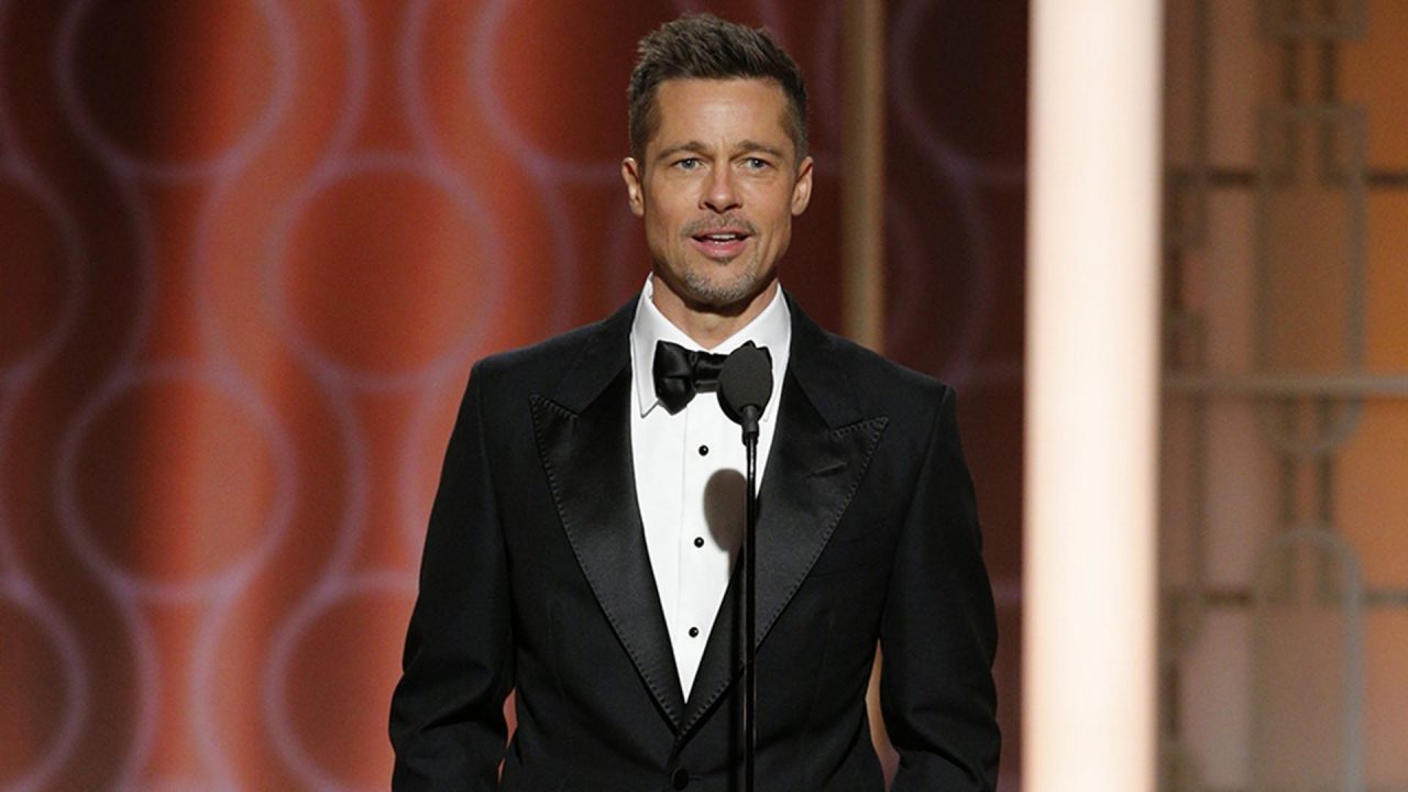 Brad Pitt Looks Handsome In Black Suit - 1080p Full HD Wallpaper