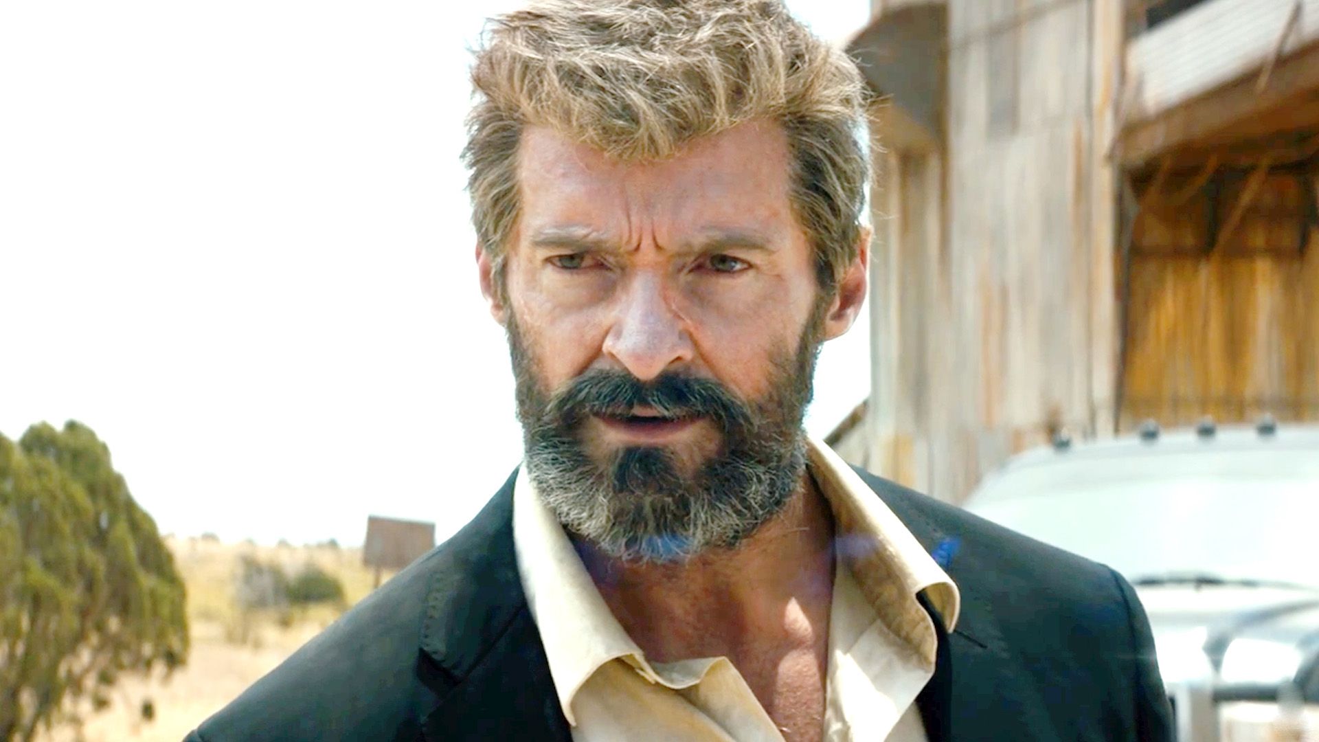 Hugh Jackman Beard Logan Movie Wallpaper