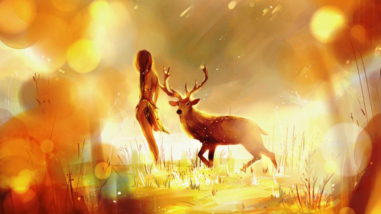 Beautiful Girl With Deer HD Wallpapers - 1080p Full HD Wallpaper