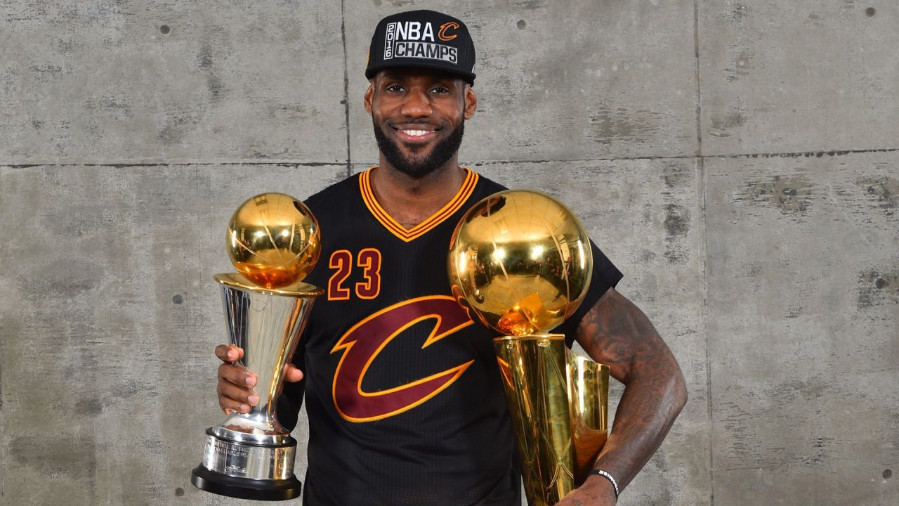 Victory Moment Of Lebron James With Cups - 1080p Full HD Wallpaper