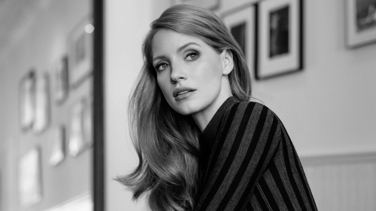 Black And White Pics Of Jessica Chastain - 1080p Full HD Wallpaper